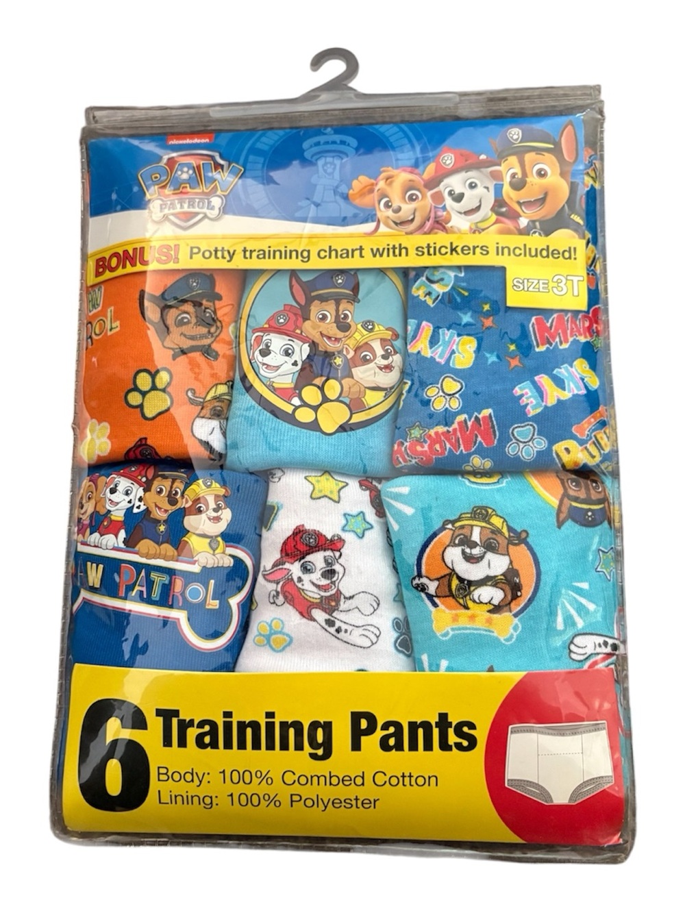 Paw Patrol Toddler Boys Reusable Training Pants, Multicolor, Size: 3T